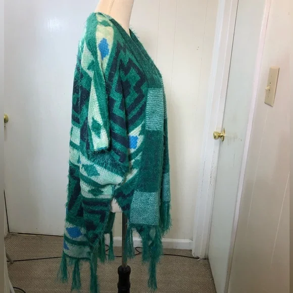 Free People☀️Diamond back kimono in green - Picture 7 of 11